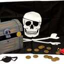 Melissa & Doug Wooden Pirate Chest Pretend Play Set