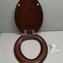 Angel Shield Elongated Wood Toilet Seat with Quiet Close,Easy Clean,Quick-Release Hinges(Elongated,Dark Walnut) (Elongated-18.5")