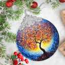 Stained Glass Suncatcher Ornament - Tree of Life Christmas Decorations - Christmas Ornaments for Tree - Holiday Present Ideas - Gift Exchange