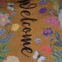 Mindsoft Spring Doormat Floral Butterfly Doormat Welcome Rug Door Mat Front Door Rug for Home Indoor Holiday Decoration 18 x 30 Inch
