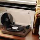 Vinyl Record Player Belt Drive 2-Speed Playback Turntable Bluetooth Wireless Output Connectivity Record Player with Magnetic Cartridge Built-in Phono Pre-amp
