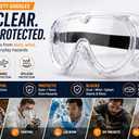 Anti-Fog Safety Goggles, Clear Wide-Vision Protective Eyewear with Adjustable Strap, Chemical Splash & Impact Resistant Eye Protection for Lab, Construction, Cleaning, Woodworking and DIY
