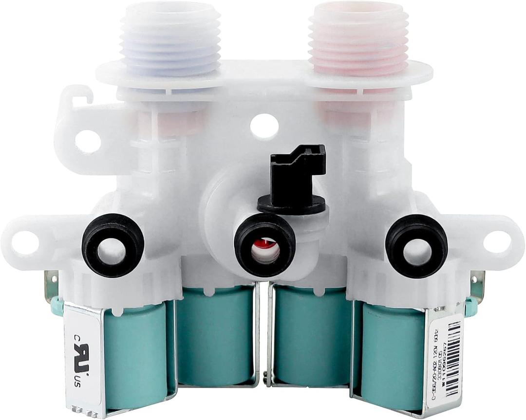 W11165546 W11096267 Washer Water Inlet Valve-Fit for May-tag,Whirl-pool,Ken-more Washing Machine - Replaces 33090105 W10599423 W10758828 W10839828 W11096267 4545980 AP6284346 PS12348013 by AMI PARTS