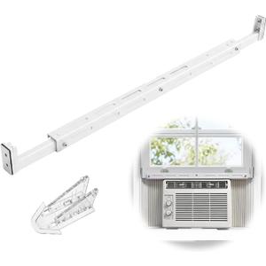 Window AC Bracket - No Drill, 25"-47" Adjustable, Anti-Condensation Backflow with Child Safety Lock, Heavy Duty 300+ LBS Load, Quick Install & Detachable