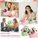 Reallnaive 100 Pack 2 Cup Disposable Drink Carrier for Delivery with Handle, Paperboard Coffee Holder for Mother's Day, Flower Bouquet Packaging, Takeout Cup Carriers for Dessert (Pastel Color)