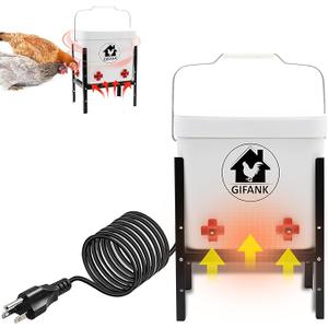 Automatic Chicken Feeder and Waterer Set Hanging Chicken Waterer 3 Gallon Poultry Water Feeder with Nipples and Feeding Ports No Waste,Chicken Coop Accessories