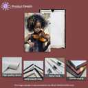 YMXZHUANSH African American Kid Wall Art Music Canvas Pictures Black Art Poster African Children Prints for Bedroom Decor Frame(Black 12.00" x 18.00")