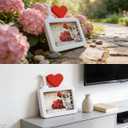 6x4 Inch Heart Photo Frame - Elegant White Plastic Picture Frame with Red Heart for Wall Mount or Tabletop Display, Perfect Sentimental Gift for Wedding, Anniversary, Home & Office Decor