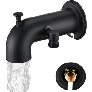 Tub Spout with Diverter, Bathtub Spout for Hand Shower,Matte Black (Without Handheld, Matte Black)