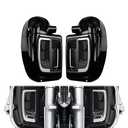 HCmotorku Lower Vented Leg Fairings Glove Box with LED Turn Signals Light Fit for Harley Touring CVO Street Glide FLHX Road Glide FLTR Electra Glide FLHT Ultra Limited 2014-2024 Vivid Black