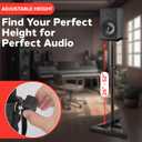 Pyle Speaker Stand Pair of Sound - Play 1 and 3 Holder, Telescoping Height Adjustable from 26 - 52 Inch, High Heavy Duty Three-point Triangle Base w/ Floor Spikes and 9 Square Platform, Black