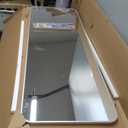 57x20 Door Hanging Full Length Mirror, Floor Stand (Height 5.7ft just Body in1.3ft) Wall Mounted Metal Frame Rectangle Dressing Mirrors for Bedroom Room 57 inch Silver