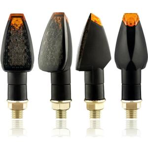 4PCS Motorcycle Turn Signals, LED Lights Turn Signal Assembly, 12V 14LED Bright Amber Lamp Motorcycle Blinkers, Compatible with Yamaha, Suzuki, Front Rear Signal Lights Accessories