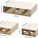 Stackable Desk Organizer with Drawer 13'' Wide Large Desktop Storage Drawer Organizer Clear Plastic Organizer Drawer for Office,Stationery,Cosmetics,Accessories (1 PACK,L-1 Drawer,Cream White)
