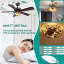 MEQIQTEK E12 60 Watt Incandescent Candle Light Bulbs, Chandelier Light Bulbs for Ceiling Fan, Vanity, Outdoor - Warm White 2500K, 500 Lumen Dimmable B10 Clear Candelabra Base Bulbs (12 Pack)