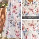 Sunny Spirit Women's Floral Boho Midi Dress 2025 Spring Fall Long Sleeve V Neck Chiffon A-Line Flowy Party Dresses (XL)