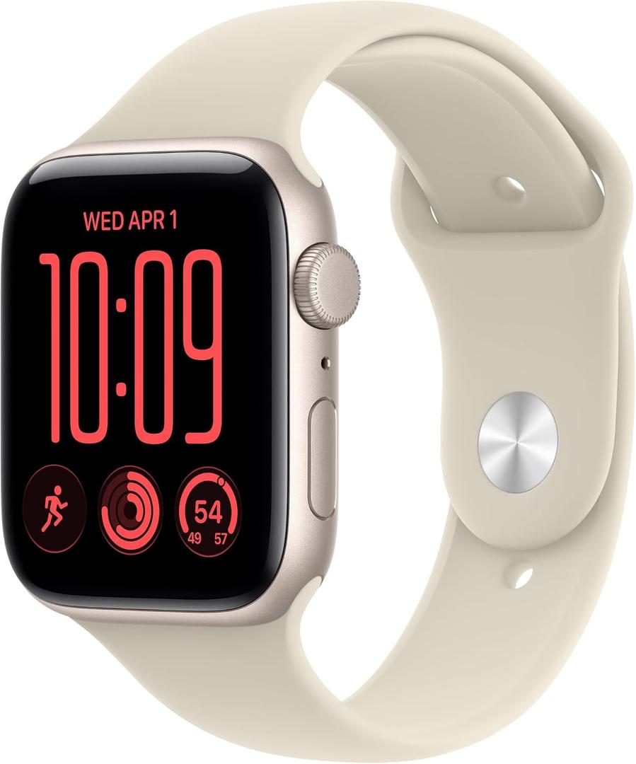 Apple Watch SE 3 [GPS 44mm] Smartwatch with Midnight Aluminum Case with Midnight Sport Band - M/L. Fitness and Sleep Trackers, Heart Rate Monitor, Always-On Display, Water Resistant