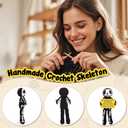 Crochet Skeleton Gift for Dad Birthday, Funny Fathers Day Appreciation Present from Daughter Son Teens, Unique Best Father Ever Keepsake for Grandpa Step Bonus Dad Papa Holiday Gag Gifts