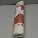 PurpleEssences Rust Table Runner - Wide with Dobby Stripe, Heavy Ribbed Weave & Double Knot Fringes, 14x72 Inch (14x77.5 with Fringes) Boho Farmhouse Decor - Fall Thanksgiving - Rust and H.White