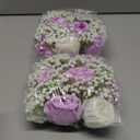 NUPTIO Babys Breath Artificial Flowers: 2 Pcs 9.4 inch Diameter Lilac Fake Rose Ball Arrangement Bouquet Centerpiece for Wedding Tables Event Party Decor