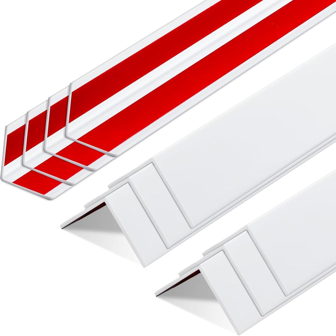 Sasylvia 10 Pcs Wall Corner Protector Guards with Self Adhesive, 3/4 x 48 Inches Plastic Vinyl Corner Shield Trim Molding for Furniture Door Tables Cabinet Edge, Avoid Scratching, Easy Install, White