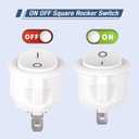 3 x VEXUNGA Round Rocker Switch White 2 Pin 2 Position Mini Circle Toggle Switches On Off 6A/250V 10A/125V KCD1 Rocker Switch for Rv Car Truck Boat (Pack of 10pcs)