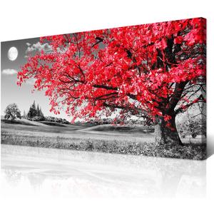 Canvas Wall Art For Living Room Office Wall Decor Bedroom Decor Black And White Landscape Wall Painting Red Tree Scenery Pictures Canvas Prints Ready To Hang For Room Home Decoration 40 X 20
