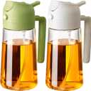 2PCS Oil Sprayer for Cooking, 470ml 2 In 1 Glass Olive Oil Sprayr & pourer for Kitchen, Air Fryer, Cooking, Salad, BBQ (Green,White)