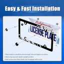 2Pcs Black White Cherry Blossoms License Plate Frame Floral Flowers License Plate Stainless Steel Parts Colorful License Plate Decorative with Screws Size 12.3" x 6.3" Men Women