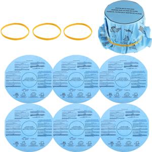 Reusable Wet Dry Vac Filter VF2002 90107 Dry Disc Vacuum Filters for Most 5 Gallon and Larger Shop Vac Branded Wet/Dry Vacuum Cleaners(pack of 6pcs Disc Filters 3pcs Retaining Bands)
