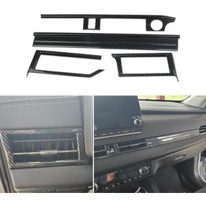 Carbon Fiber Central Control Dashboard Air Vent Panel Cover Trim Accessories for Mitsubishi Outlander 2022-2025