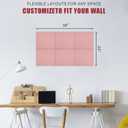Large Cork Board Alternative 36" X 24" Bulletin Board - 6 Pack Removable Felt Wall Tiles with 30 pushpins, Large Cork Boards for Walls Cork Board for Office Pin Board Tack Board - Pink
