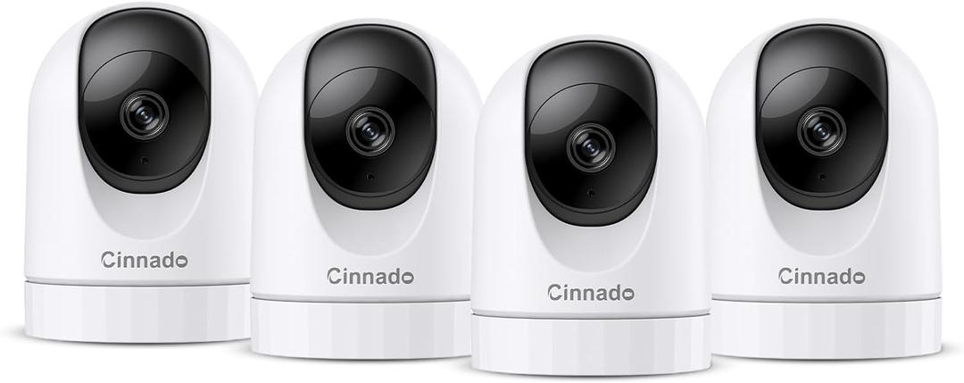 Cinnado 2K Home Security Cameras-2.4Ghz WiFi Indoor Camera with 360 Motion Detection for Pets/Nanny/Baby/Dog, 2 Way Audio, 24/7 SD Card Storage, Cloud Storage, Works with Alexa & Google Home, D1 4P