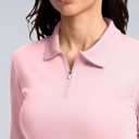 Women's Golf Shirts Lightweight UPF 50+ Long Sleeve Shirts UV Protection Quick Dry Cool Polo Shirts for Women Work Outdoor (Pink, S)