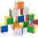 12 Pack 3x3 Speed Cube Set, Stickerless Magic Cube Bulk for Kids Party Favors, Classroom Rewards & School Prizes, Sensory Stress Relief Fidget Toys