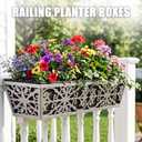 2 Pack 24 Inch Window Boxes Planter for Outdoor Plants Deck Railing Planters Box with Adjustable Brackets for Porch Fence Balcony Hanging Flower Baskets with Non-Woven Fabric Liner for Garden Decor