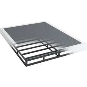 QEROMY 5 Inch Low Profile Box Spring, Sturdy Metal Frame Mattress Foundation, Easy Assembly, Quiet & Noise-Free, Queen Size
