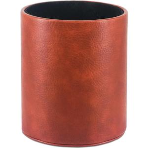 PU Leather Pencil Pen Holder Cup Stand,Desk Accessories Holder,Makeup Brush Storage Organizer,Desktop Stationery Organizer for Office School Home Supplies (Brown)