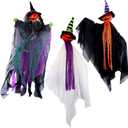 Needzo Haunted House Jack-O-Lantern Faced Ghosts, Halloweeen Spooky Hanging Decor, (Pack of 3)