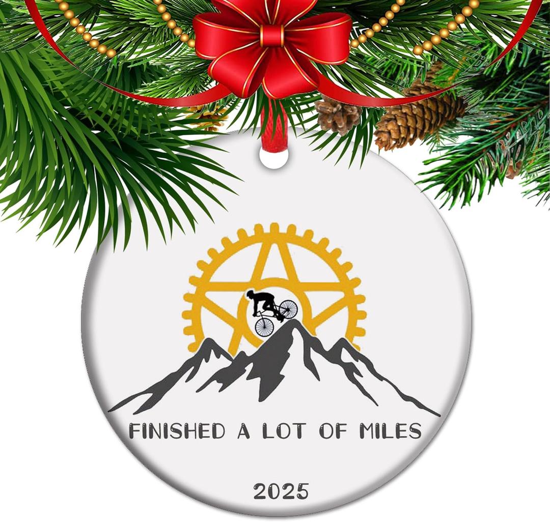 Finished a lot of Miles - Cycling Christmas Ornament 2025, Bike Lover Cycling Gifts (C8)