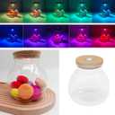 Round Glass Jar Storage Container, Plant Terrarium Display Glass, Moss Ball Bud Vases Jars, Easter Candy Jar Kitchen Canisters with Lid, for DIY Party Mason Jars Crafts Christmas Decoration (L)