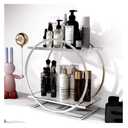 YGJT Bathroom Counter Organizer, 2 Tier Perfume Organizers for Dresser, Makeup Organizer Countertop for Vanity, Skincare Organizers Perfume Holder Tray Cosmetic Display Rack, Gifts for Women(Silver)