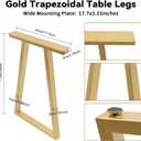 Metal Gold Table Legs 28''Inch 2Pc Trapezoid Metal Table Legs Dining Table Legs Desk Legs Bench Legs for Homes Offices Hotels Bars Without Boards, 45*8*71cm/ 17.7*3.15*28 in