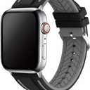 Compatible with Apple Watch Bands, Silicone Divers Model Replacement Rubber Sport Watch Strap for iWatch, for Men and Women, Size: 49mm/46mm/45mm/44mm/42mm(Series 3) (Gray)