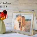MIMOSA MOMENTS Collapsible Double-side Brass Metal Floating 4x6 Picture Frame, Tabelop Photo Frame Display 2 pcs 4x6 Horizontal Photo