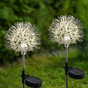 2 x Solar Garden Lights - 2 Pack Decorative Outdoor Lights, Auto ON/OFF for Garden Gifts, White