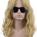 karlery California 80s Rocker Wig Men Women Long Curly Light Blonde Halloween Costume Anime Wig