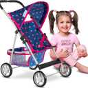 Baby Doll Stroller | Pram for Girls | Umbrella Stroller for Kids - Lightweight Play Carriage for Ages 2+ Years | Baby Doll Accessories with Storage | 22.05-Inch Handle Height, Model KP0280T