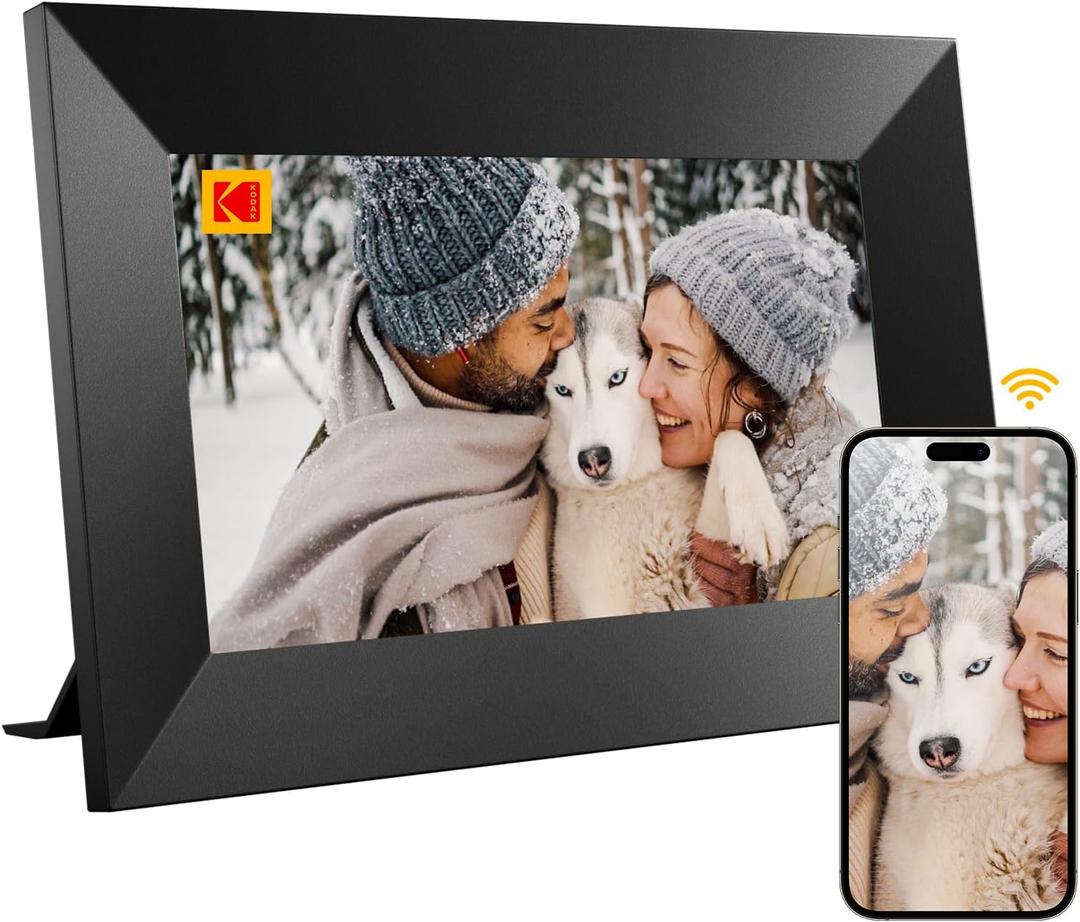 Kodak 7 Inch Black Digital Picture Frame 32GB Storage, Auto-Rotate Instant Photo & Video Sharing Perfect for Family Photos Remote Uploads, Digital Display, Easy Setup
