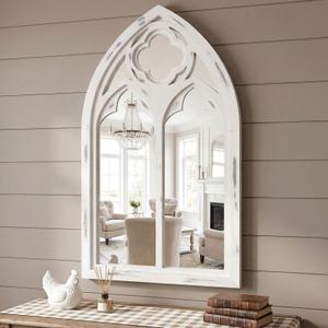 PlushVibes Farmhouse Mirror Wall Decor, 20"x34" Gothic Cathedral Mirror
